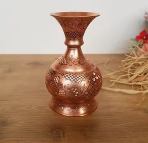 Copper Vase Decorative Flower Vase For Home Living Room Table Office Interior Traditional Decor - Product Image 1