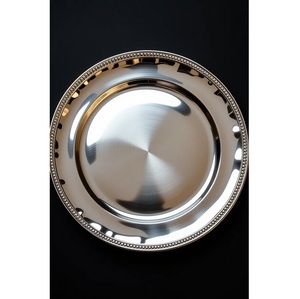 Assiette de présentation en cuivre plaqué miroir pour hôtel, banquet, vente en gros, service de restauration, assiette ronde, décoration de table de mariage - Product Image 4