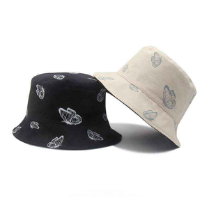 Chapeau seau en coton unisexe tissu velours logo personnalisé imprimé papillon top vente mode extérieure pour un usage décontracté produit OEM - Product Image 1