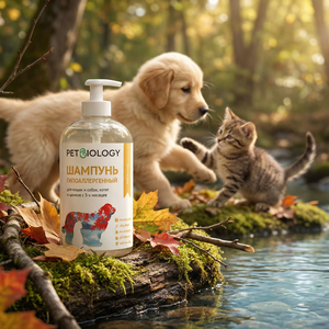 PETBIOLOGY - Champú Hipoalergénico de Lujo para Perros, Gatos y Cachorros (a partir de 3 Meses), 300 ml - Product Image 1