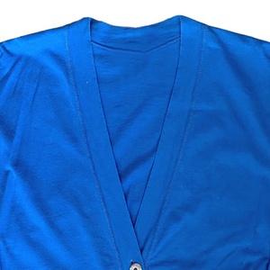 Cárdigan Azul para Mujer, Cuello en V, Manga Larga, Cierre de Botones, Color Sólido, 100% Poliéster, Tejido de Punto, Corte Regular, para Todas las Temporadas - Product Image 3