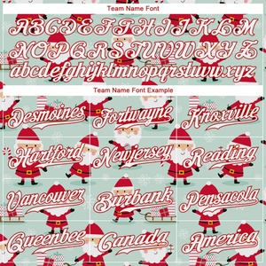 Camiseta de Béisbol Personalizada con Estampado de Santa Claus, Navidad, Botones Completos, Manga Corta, Ropa de Equipo - Product Image 6