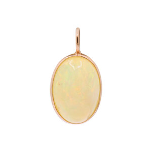 Colgante de ópalo etíope de oro rosa 9K hecho a mano, joyería de piedras preciosas de cabujón ovalado para mujer, regalo de Navidad al por mayor - Product Image 2