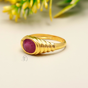 แหวนทับทิมธรรมชาติออกแบบสำหรับผู้หญิง925แหวนเงินสเตอร์ลิงแฟชั่นทำด้วยมือเครื่องประดับอัญมณีสังเคราะห์ - Product Image 3