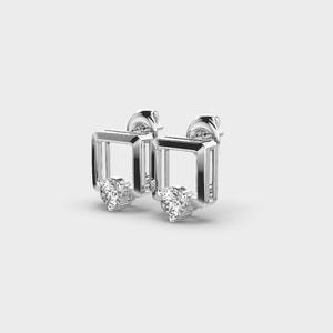 Pendientes de Diamantes Cuadrados Geométricos Cultivados en Laboratorio para Mujer, Joyería Personalizada, Plata de Ley 925 Maciza, Chapado en Rodio, Regalo de Lujo - Product Image 3
