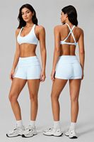 Setelan Yoga Crossback Musim Panas untuk Wanita, Set Legging Pinggang Tinggi, Pakaian Olahraga Cepat Kering dan Bernapas, Pakaian Aktif Yoga Fitness