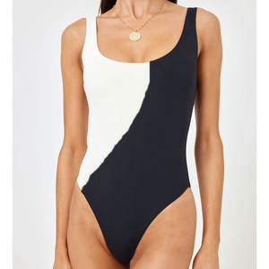 Women's Sexy Cross <b>Bikini</b> One-Piece Beach Wear Solid Pattern Backless Two Shoulder Two-Color Black/<b>White</b> Strapless Swimsuit <b>Set</b> - Product Image 2