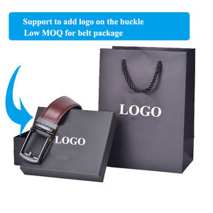 Cinturón de Cuero Negro Genuino para Hombre, Logotipo Personalizado, Artesanía Duradera, Diseño Clásico, Acabado Premium, Informal de Negocios, Acero, Impermeable - Product Image 4