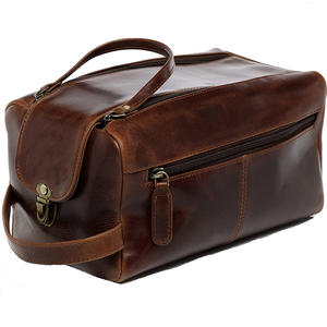 Trousse de toilette en cuir vintage personnalisée pour hommes, sacs et étuis à cosmétiques - Product Image 3