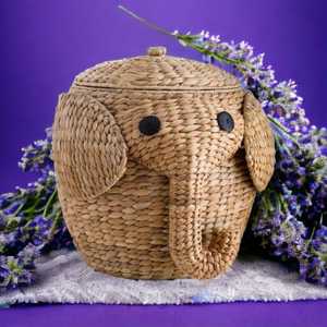 ตะกร้าหวายจากหญ้าทะเลสานสำหรับเด็กและวัยรุ่นตะกร้าตกแต่งบ้านงานแฮนด์เมดน่ารัก - Product Image 2