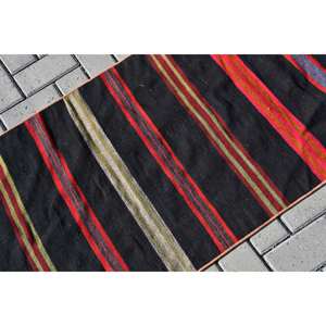 Stylish Traditional <b>Black</b> 23x84ft Vintage Turkish <b>Rug</b> Large Area Wool Patchwork Rectangle Latex Backing for Hallway Room Decor - Product Image 5