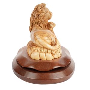 León y Cordero – Símbolo de la Paz hecho de madera de olivo (20 cm) - Product Image 4