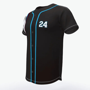 Maillot de baseball unisexe en polyester sur mesure OEM, respirant, avec impression par transfert thermique et broderie de votre propre design - Product Image 1