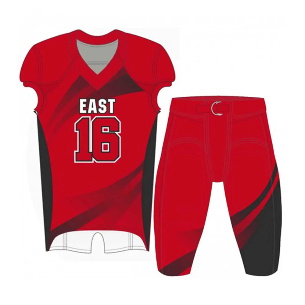 Kunden spezifische Team Wear American Football Uniform für Jugend Polyester Spandex Jersey und gepolsterte Hose Set