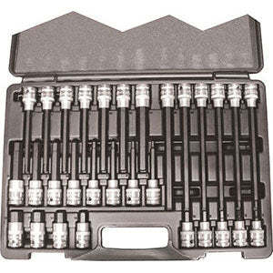 Industrial Grade 972gt 1/2\" Socket Wrench <b>Set</b> for Metric System Steel Material with Torx Tip for Internal Hex <b>Screws</b> - Product Image 1