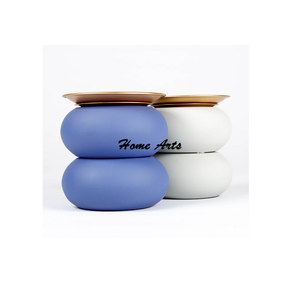 Lot de 2 brûleurs Bakhoor en fer de haute qualité, couleur bleue et blanche, brûleur Mabkhar Bakhoor à un prix abordable - Product Image 1