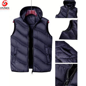 Chaleco Acolchado de Invierno para Hombre de Alta Calidad, Impermeable, con Capucha, Transpirable, 100% Poliéster, Logotipo/Diseños Personalizados, Cómodo, Gran Venta - Product Image 1