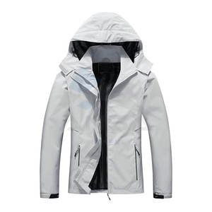 Chaqueta Impermeable Ligera para Mujer, Cortavientos de Softshell con Capucha para Senderismo, Camping y Viajes, Color Gris Claro - Product Image 1