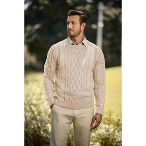 Pull en cachemire respirant à logo personnalisé, design tendance, vente en gros, col rond classique, vêtements pour hommes, logo sur le devant - Product Image 6