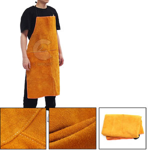 Delantal de soldadura de cuero dividido resistente al calor y duradero hecho a mano de grano completo - Product Image 3