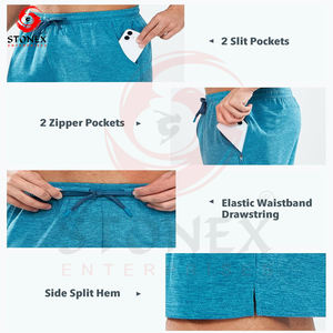 Summer Elastic Waist Drawstring <b>Mens</b> Shorts 100% Polyester Swim <b>Trunks</b> Mesh Beach Shorts for <b>Men</b> - Product Image 4