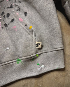 Sudadera con Capucha Personalizada OEM, Hombros Caídos, 420 GSM, Algodón, Bordado Desgastado, Corte Cuadrado, Estilo Vintage, Lavado Desgastado, Cierre de Cremallera, para Hombre, Alta Calidad - Product Image 5