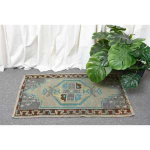 Vintage Beige and <b>Brown</b> <b>Wool</b> Turkish Rug-Patchwork Design Latex Backing Traditional Style 16x25ft - Product Image 2