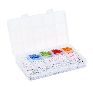 Cuentas de semillas y alfabeto DIY Kits de fabricación de joyas Caja de embalaje Vidrio y acrílico 8/0 colores surtidos Sin níquel 2,5 pulgadas - Product Image 3