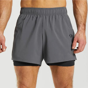 Shorts de gym pour hommes très élastiques pour l'entraînement, la course à pied, la vente en gros de shorts de fitness teints dans la plaine, vente en gros de vêtements d'entraînement - Product Image 5
