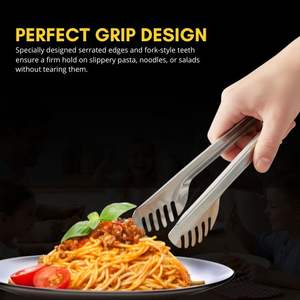 Vente en gros d'accessoires de cuisine de qualité supérieure pince à spaghetti pince à salade barbecue pince à pain alimentaire en acier inoxydable - Product Image 3