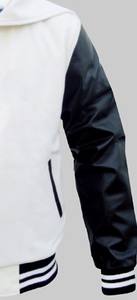 Vestes universitaires pour hommes de qualité supérieure, originales, manches en cuir, veste universitaire personnalisée blanche et noire pour hommes - Product Image 2