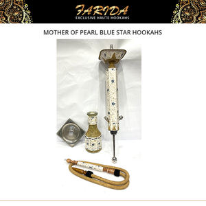 Chichas égyptiennes en acier inoxydable décorées d'étoiles bleues en nacre, finition laquée de luxe - Product Image 6