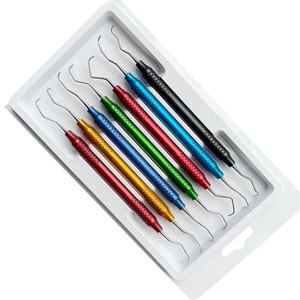 Gracey curette bộ 7 cái đa màu sắc nha chu Kit 1/2, <span class=keywords><strong>11</strong></span>/12, 13/14 scalers Đức Hollow xử lý nha khoa Medic cụ - Product Image 1