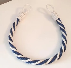 Attaches de rideaux nautiques, cordes torsadées en jute marine et en coton blanc - Product Image 2