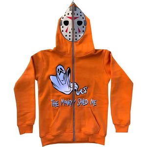 Sudadera con capucha 100% de algodón con cremallera completa para hombre, logotipos y colores personalizados, bordado de rizo francés, transpirable, recortada lisa - Product Image 6