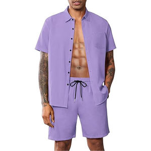 เซ็ตเสื้อยืดและกางเกงขาสั้นผู้ชายสีดำออแกนิกโอเวอร์ไซส์เสื้อยืดคอกลมผ้าฝ้าย100% คุณภาพสูงเสื้อวอร์มสำหรับผู้ชาย - Product Image 4