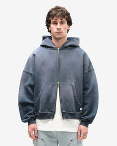 Sweat à capuche surdimensionné en molleton délavé à l'acide 100% coton mélangé pour homme, texture douce, vêtement décontracté d'hiver, mode écologique - Product Image 1
