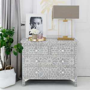 Cómoda de Estilo Marroquí con Incrustaciones de Hueso de Camello de Alta Calidad, Mueble de Salón con Incrustaciones de Hueso de Camello, Mueble de Salón en Oferta - Product Image 1