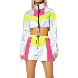 Conjuntos de Dos Piezas Ligeros de Spandex/Poliéster para Mujer, OEM ODM, Personalizados, Estilo Urbano, Chaqueta Corta Cortavientos, Ropa Deportiva 2026 - Product Image 2