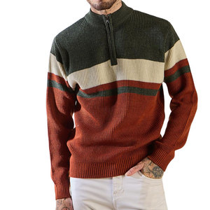 OEM personalizado de invierno de punto suéter de los hombres mejor diseñador de los hombres de encargo de media cremallera suéter para la venta - Product Image 1