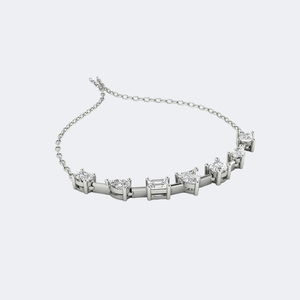 Collar con Colgante de Diamantes Curvos de Varias Formas de 1.95 Quilates, Diamante Cultivado en Laboratorio, Color D E F, Claridad VVS VS, Oro Blanco, Oro Rosa, Joyería para Mujer - Product Image 2