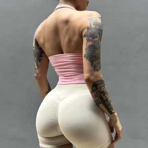 Brassières de yoga pour femmes sans couture à dos ouvert, hauts de sport sculptés à bretelles, hauts de sport rembourrés, veste de fitness, chemises d'entraînement à séchage rapide - Product Image 2