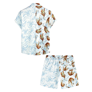 Conjunto personalizado de verano para hombre, lavado ácido, sublimación personalizada, camiseta para hombre y pantalones cortos deportivos informales, conjunto de 2 piezas - Product Image 2