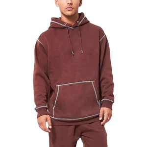 OEM Mens Stitching Hoodie Blank Stitch Pullover Hombres Sudadera Casual Hoodie 2025 - Product Image 2