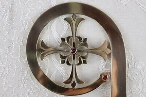 Elegante Bishop Crozier para Cristo Hecho con Metal Crook Bright Shaft Total Bronce Acabado Ya sea Father Day Hop Crozier - Product Image 2