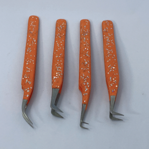 Pince à cils acier inoxydable qualité fine droite et incurvée top pince à cils fournitures d'extension de cils - Product Image 4