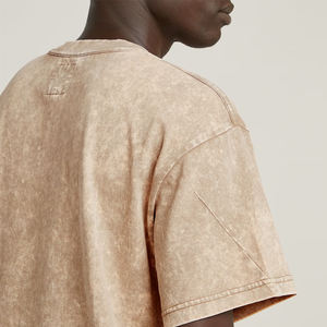 Suministro directo de fábrica Camiseta lavado ácido para hombre 100% algodón Ajuste cómodo y ligero MOQ bajo - Product Image 2