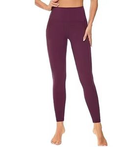 Best Selling High Quality Women's High Waisted Yoga Pants Customizable Solid Pattern Workout <b>Leggings</b> <b>Pockets</b> Gym Fitness Quick - Product Image 2