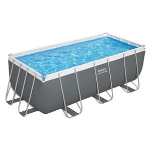 Pour piscine Bestway avec pompe filtrante (412x201x122cm) pour 3-4 personnes POWER STEEL Gris 56456 pour une expérience piscinale optimale - Product Image 1