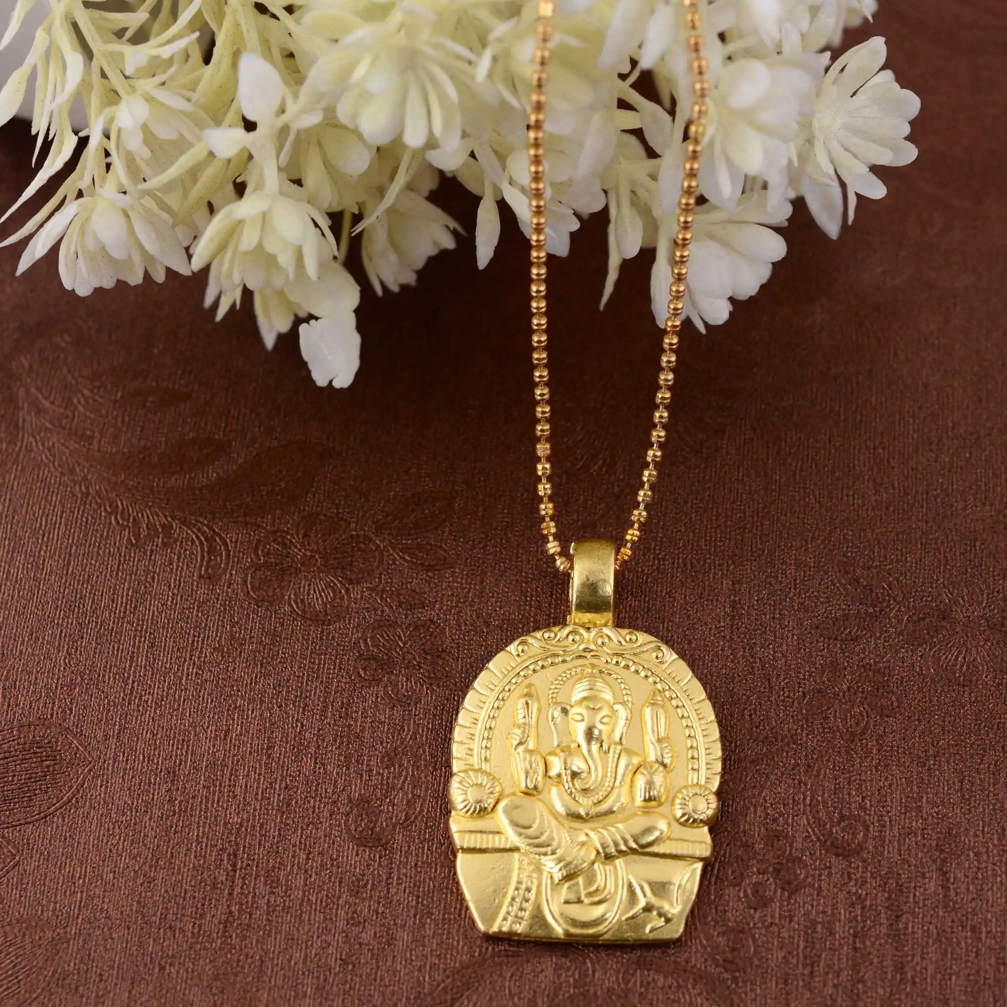 Di alta qualità Hip Hop placcato in oro 18K mitologia occidentale serie gioielli indiano signore Shri Ganesh ciondolo collana